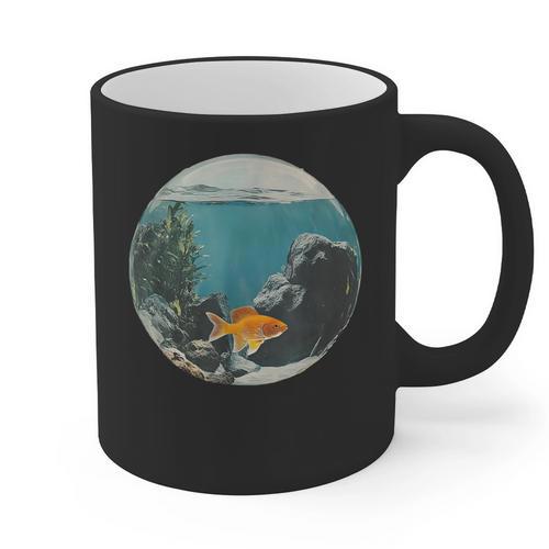 Fish Bowl Frutiger Aero Y2K Retro Vibes Graphic Print Coffee Mug - Figerry