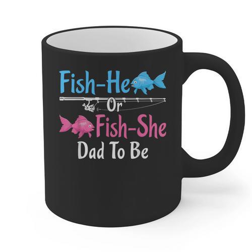 Fish-He Or Fish-She Dad To Be Gender Reveal Baby Shower Graphic Print Coffee Mug - Father's Day Fun