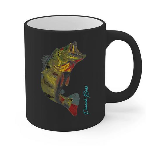 Fishing Shirts PEACOCK BASS Fishing Art Shirt For Dad Graphic Print Coffee Mug - Father's Day Fun