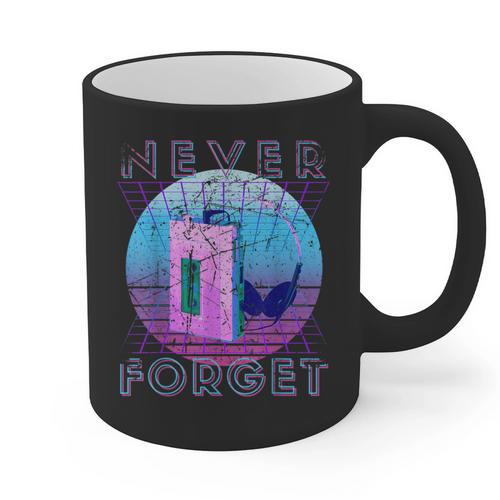 Never Forget Retro 80s 90s Nostalgia Graphic Print Coffee Mug - Figerry