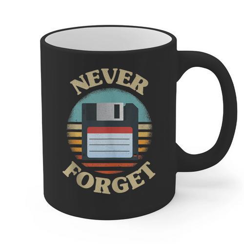 Never Forget Retro Diskette Nostalgia Vintage Graphic Print Coffee Mug - Figerry