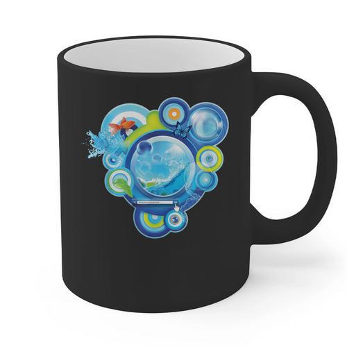 Frutiger Aero Metro Abstract Maximalism 2000s Nostalgia Graphic Print Coffee Mug - Figerry