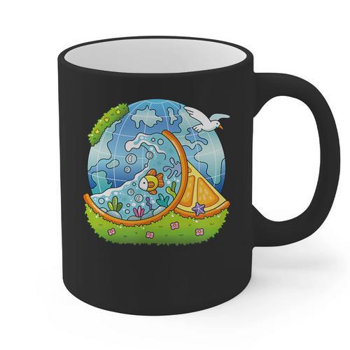 Frutiger Aero Y2K Fashion Trends Statement Piece Tech Orange Graphic Print Coffee Mug - Figerry