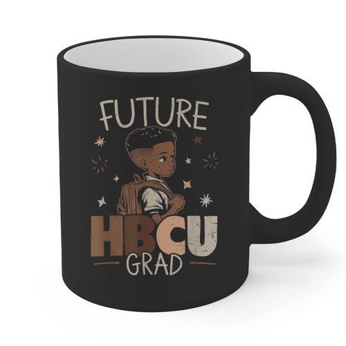 Future HBCU Grad Graduate Afro Boy College Graduation Graphic Print Coffee Mug - Best Gift Smart