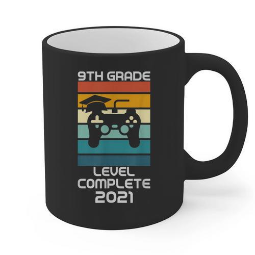 Gamer Graduation 2021 Retro 9th Grade Level Complete Graphic Print Coffee Mug - Best Gift Smart