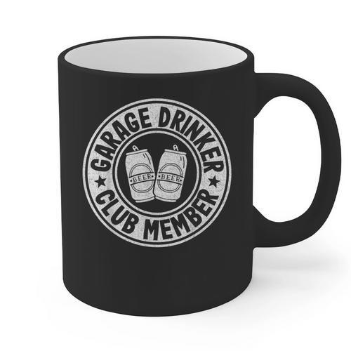 Garage Drinker Club Member Day Drinking Dad Beer Garage Graphic Print Coffee Mug - Father's Day Fun