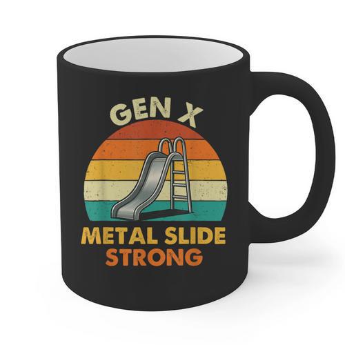 Gen X Slide Strong Generation X Gen Xer Nostalgia Graphic Print Coffee Mug - Figerry