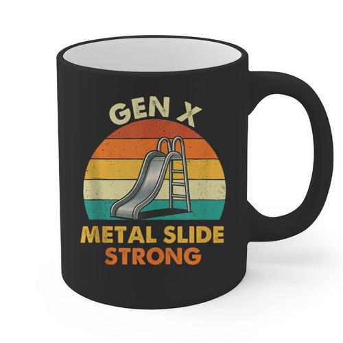 Gen X Slide Strong Generation X Gen Xer Nostalgia Graphic Print Coffee Mug - Figerry