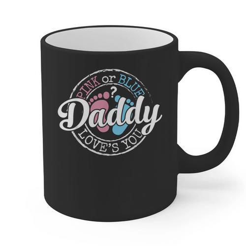 Gender Reveal Dad Daddy To Be Pink Or Blue Baby Shower Graphic Print Coffee Mug - Father's Day Fun