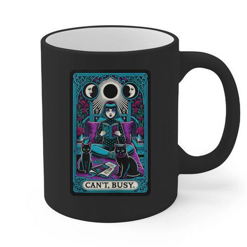 Gothic Girl Tarot Card Introverted Reader And Reading Graphic Print Coffee Mug - Raresse