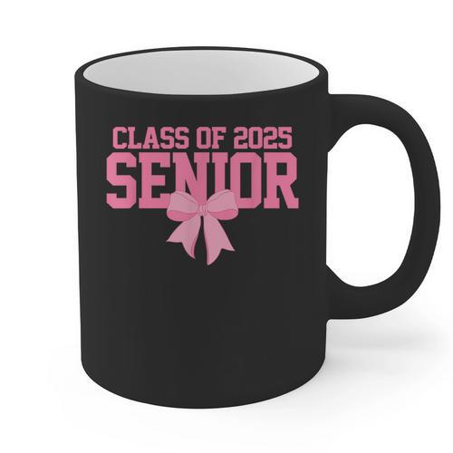 Graduate 2025 Class Of 2025 Senior Coquette Bow Graduation Graphic Print Coffee Mug - Best Gift Smart