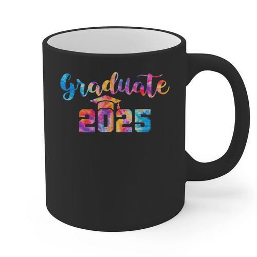 Graduate 2025 Tie Dye Graduation 2025 Class Of 2025 Senior Graphic Print Coffee Mug - Best Gift Smart