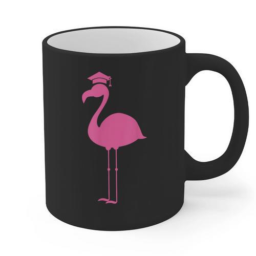 Graduate Cute Pink Flamingo Graduation Graphic Print Coffee Mug - Best Gift Smart