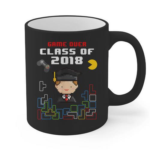 Graduation Class Of 2018 Game Over 8-Bit Gamer Graphic Print Coffee Mug - Best Gift Smart