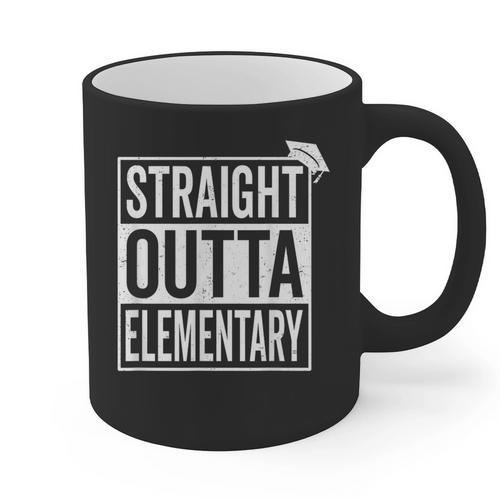 Graduation Shirt Straight Outta Elementary Graphic Print Coffee Mug - Best Gift Smart