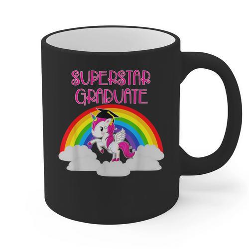 Graduation Unicorn Superstar Magical Colorful Rainbow Tshirt Graphic Print Coffee Mug - Best Gift Smart