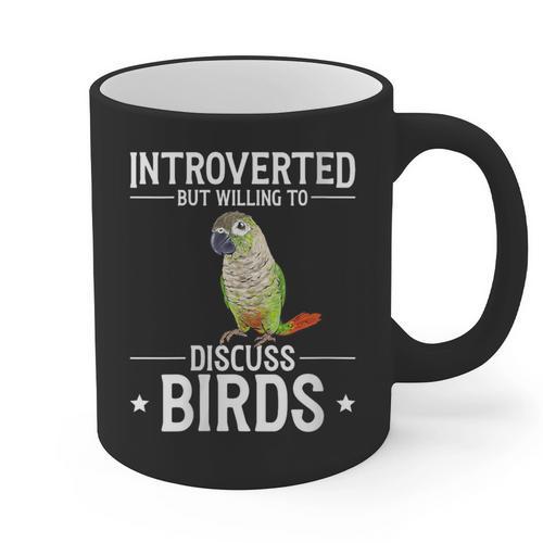 Green Cheek Conure Introvert Parrot Bird Conure Graphic Print Coffee Mug - Raresse