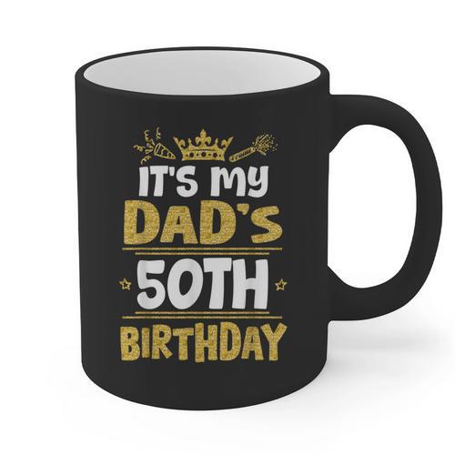 Happy It's My Dad's 50th Birthday 1975 50 Years Old Graphic Print Coffee Mug - Father's Day Fun