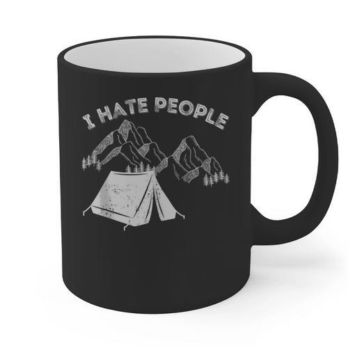 I Hate People Introvert Sarcastic I Love Camping Graphic Print Coffee Mug - Raresse