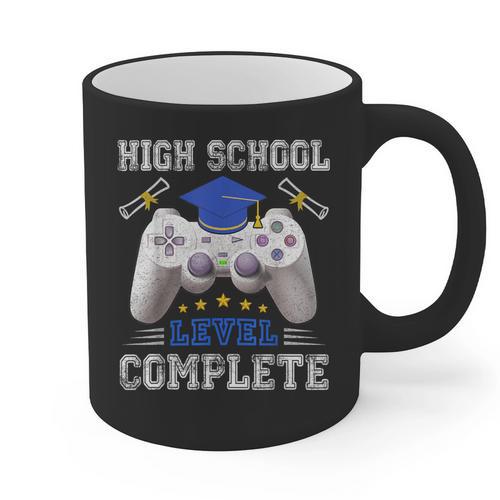 High School Level Complete Class Of 2025 Graduation Graphic Print Coffee Mug - Best Gift Smart