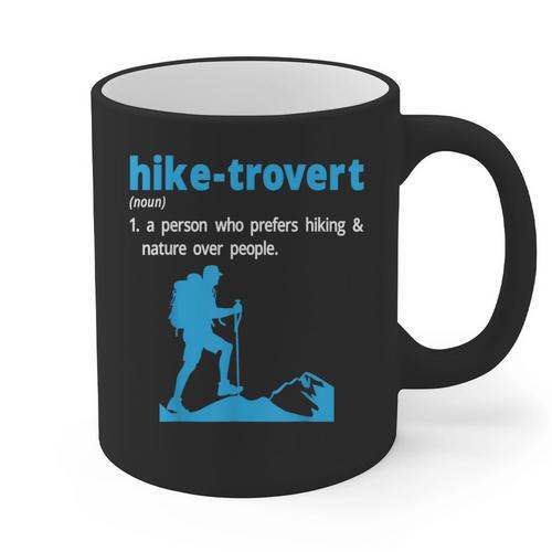 Hike-Trovert Hiking Humor Definition Introvert Graphic Print Coffee Mug - Raresse