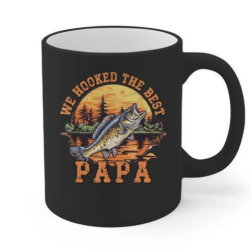 We Hooked The Best Papa Ever Fishing Dad Papa's Day Graphic Print Coffee Mug - Father's Day Fun