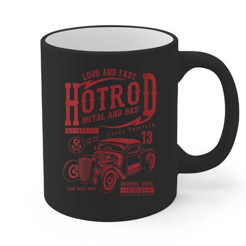 Hotrod Car Automotive Nostalgia Distressed Retro Graphic Print Coffee Mug - Figerry