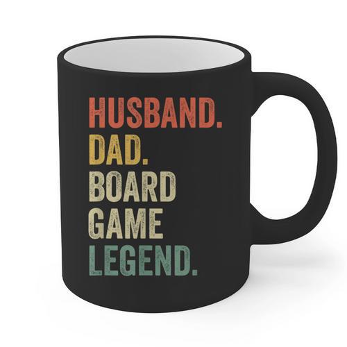 Husband Dad Board Game Night Legend Father Vintage Graphic Print Coffee Mug - Father's Day Fun