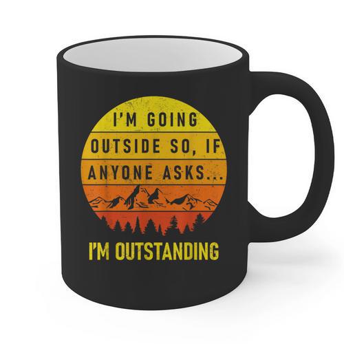 I'm Outstanding Retro Introvert Mountain Trip Lover Graphic Print Coffee Mug - Raresse