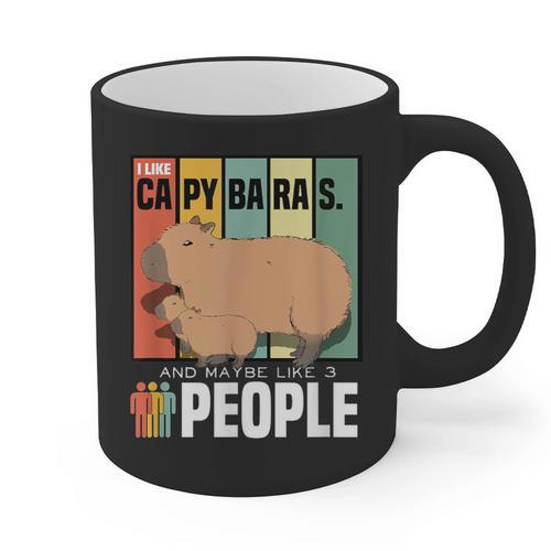 Introvert Capybara Rodent Animal Lover Antisocial Retro Graphic Print Coffee Mug - Raresse
