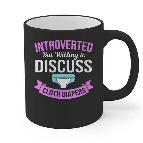 Introvert Hippie Mom Cloth Diapers Crunchy Mama Graphic Print Coffee Mug - Raresse