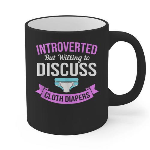 Introvert Hippie Mom Cloth Diapers Crunchy Mama Graphic Print Coffee Mug - Raresse