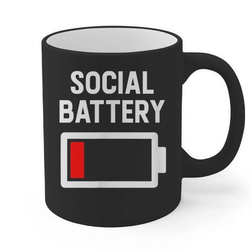Introvert Low Social Battery Level Anti Social People Graphic Print Coffee Mug - Raresse