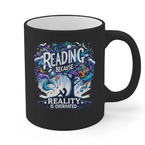 Introvert Reader Bibliofile Bookworm Loves Books Graphic Print Coffee Mug - Raresse