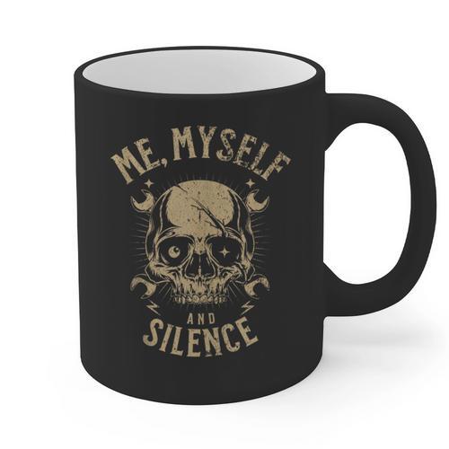 Introvert Relaxation Me Myself And Silence Skull Mechanic Graphic Print Coffee Mug - Raresse