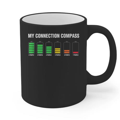 Introvert Tired Battery Graphic Print Coffee Mug - Raresse