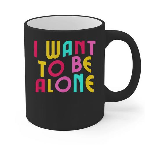Introvert I Want To Be Alone Retro Wavy Graphic Print Coffee Mug - Raresse