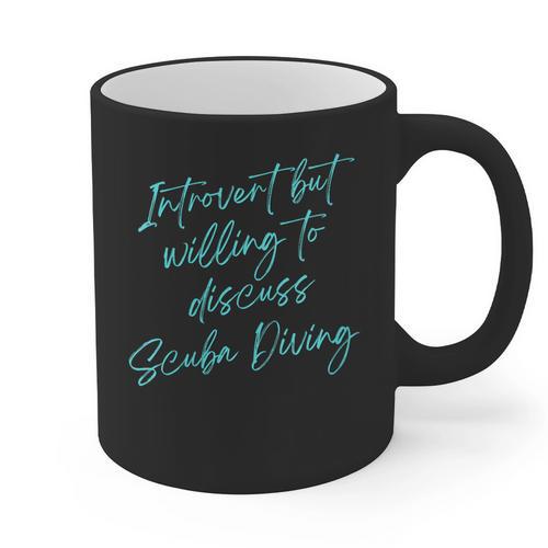 Introvert But Willing To Discuss Scuba Diving Graphic Print Coffee Mug - Raresse