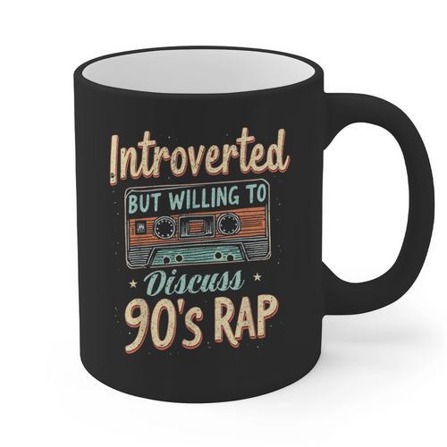 Introverted But Willing To Discuss 90s Rap Graphic Print Coffee Mug - Raresse