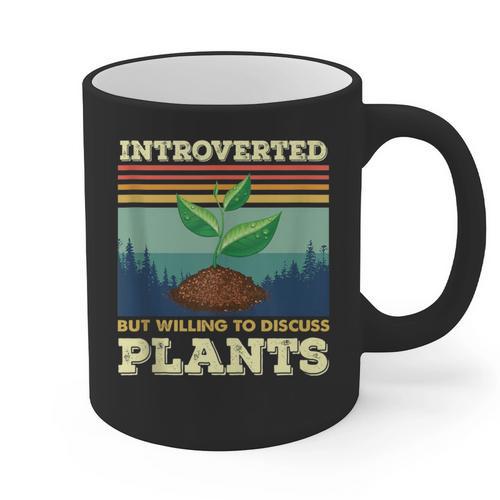 Introverted But Willing To Discuss Plants Graphic Print Coffee Mug - Raresse