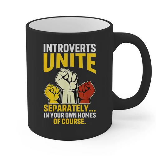 Introverts Unite Introvert Antisocial Anti Social Graphic Print Coffee Mug - Raresse