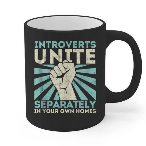 Introverts Unite Separately Introverted Antisocial Graphic Print Coffee Mug - Raresse