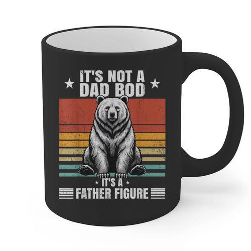 It's Not A Dad Bod It's Father Figure Bear Vintage Graphic Print Coffee Mug - Father's Day Fun
