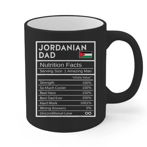 Jordanian Dad Nutrition Facts National Pride For Dad Graphic Print Coffee Mug - Father's Day Fun