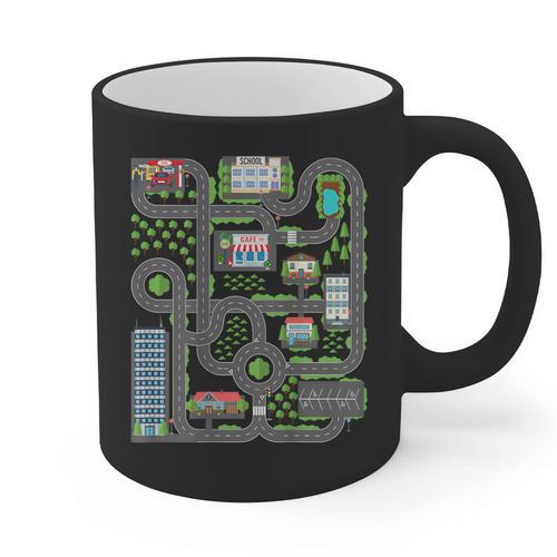 Kid Play Cars On Dad Back Race Track Mat Fathers Day Graphic Print Coffee Mug - Father's Day Fun