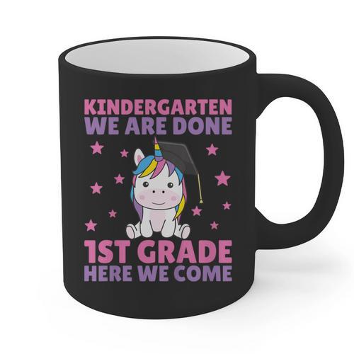 Kids Kindergarten Graduate Unicorn Graduation Graphic Print Coffee Mug - Best Gift Smart
