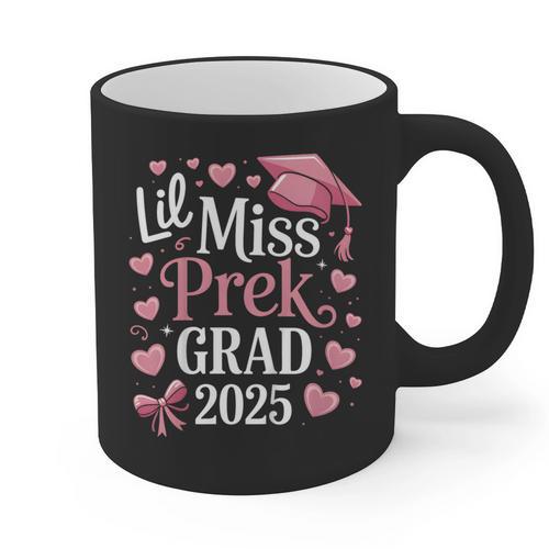Kids Little Miss Pre-K Grad 2025 Preschool Girls Prek Graduation Graphic Print Coffee Mug - Best Gift Smart
