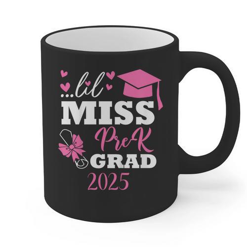 Kids Little Miss Pre-K Grad Preschool Prek Graduation 2025 Graphic Print Coffee Mug - Best Gift Smart