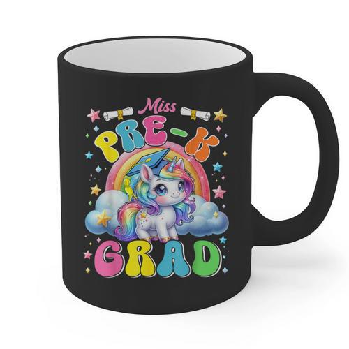 Kids Miss Pre-K Grad Graduation Cute Unicorn Rainbow Girls Graphic Print Coffee Mug - Best Gift Smart