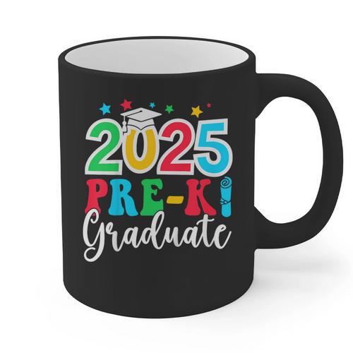 Kids Pre-K Graduate 2025 Preschool Graduation Class Of 2025 Kids Graphic Print Coffee Mug - Best Gift Smart